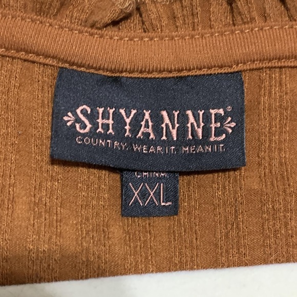 Shyanne Blouse Womens 2XL Brown Button Front Ruffle Trim Sleeveless Top Boho - Picture 4 of 11